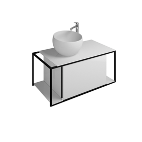 Vasque à poser en pierre de synthèse avec meuble sous-vasque SFKF090 - burgbad