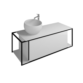 Vasque à poser en pierre de synthèse avec meuble sous-vasque SFKF120 - burgbad